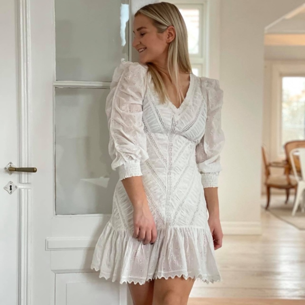 NWT By Timo White Broderie Anglaise Rouching Dress Size XS